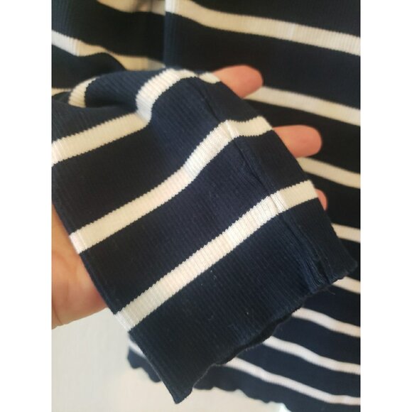 Paul Shark Sweater Womens Yachting Striped Navy Nautical Italy L Anchor Luxury - Picture 2 of 8